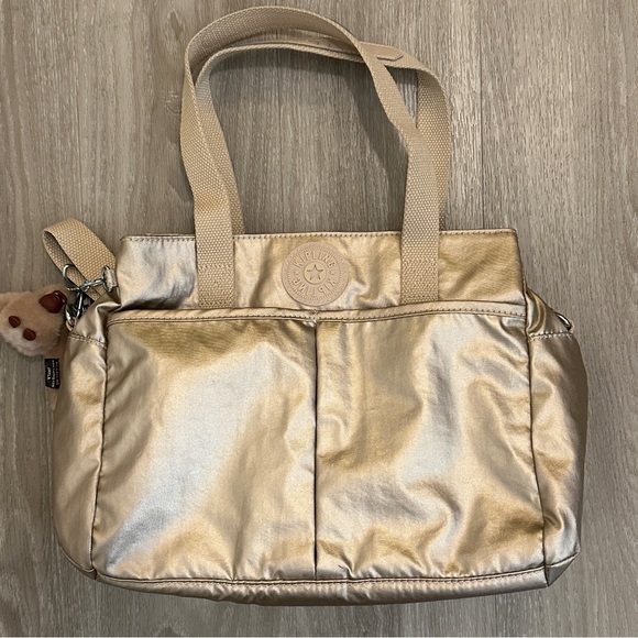 Kipling | Bags | Kipling Kenzie Metallic Shoulder Bag Gold | Poshmark